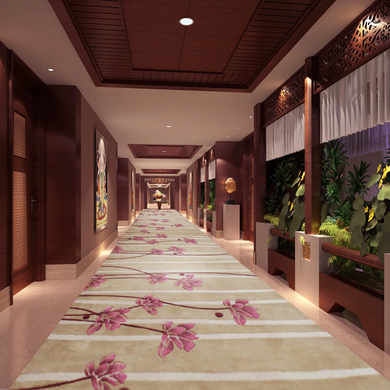 高檔酒店走道、客房羊毛地毯效果圖
