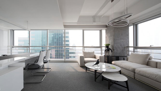 杭州服飾有限公司運營中心董事長辦公室沙發區域設計