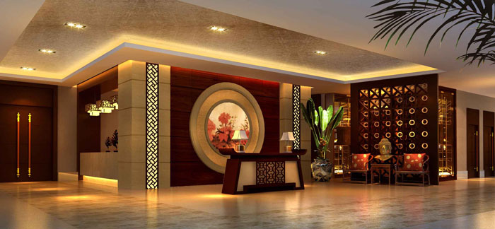 中式私房菜餐廳前臺裝修設(shè)計(jì)案例效果圖