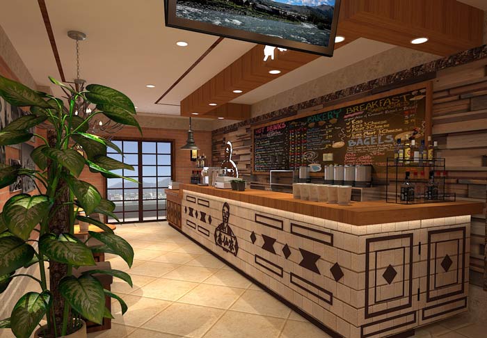 鮮農水果店前臺吧臺裝修設計案例效果圖