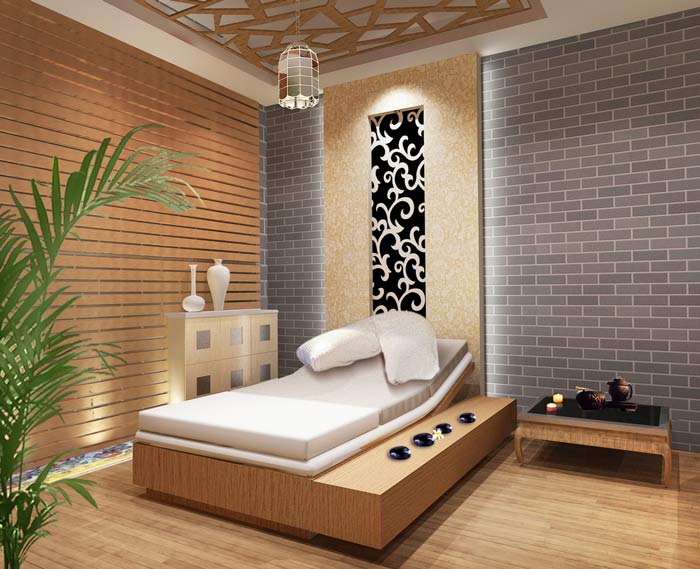 時尚養生館會所休息區域裝修設計案例效果圖