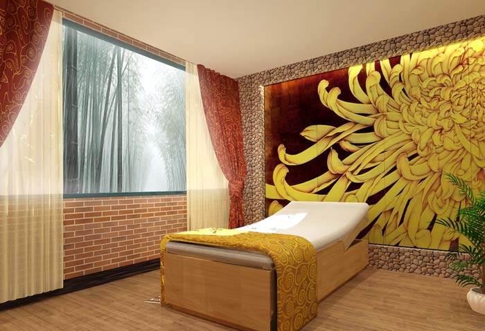 自然氛圍養生會所休息室裝修設計案例效果圖