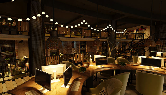 月軒網咖作戰區裝修設計效果圖