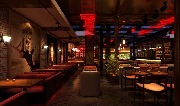 情侶、商務(wù)、聚餐、休閑酒吧大廳裝修設(shè)計(jì)案例效果圖