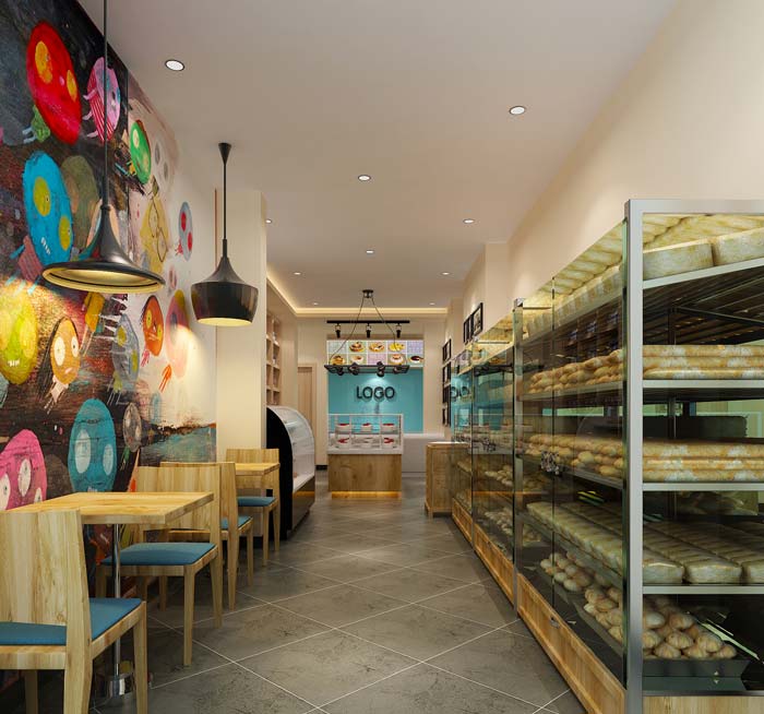混搭風格蛋糕店空間休息區域裝修設計案例效果圖