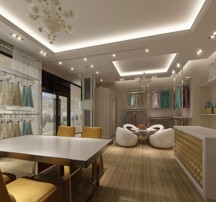 100平方女裝專賣店休息區(qū)域裝修設計案例效果圖