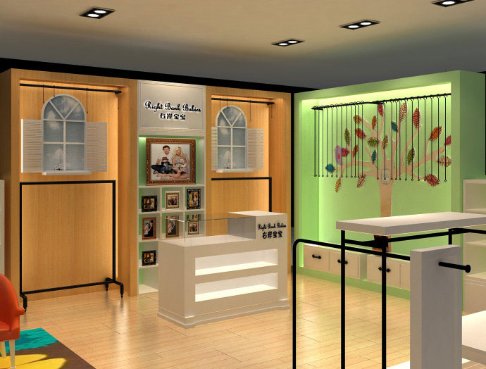童裝店面前臺裝修設計案例效果圖
