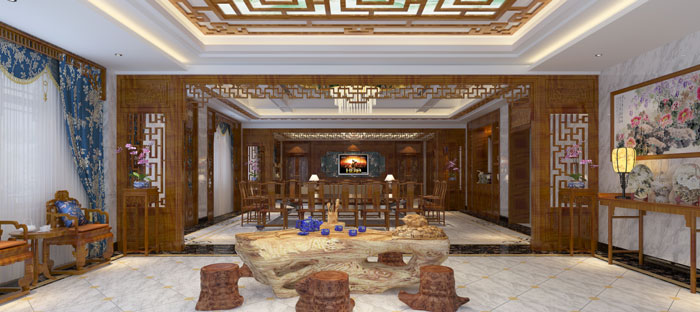 私人收藏會所大廳裝修設(shè)計案例效果圖
