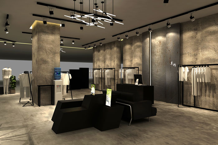 男裝展廳休息區裝修設計案例效果圖