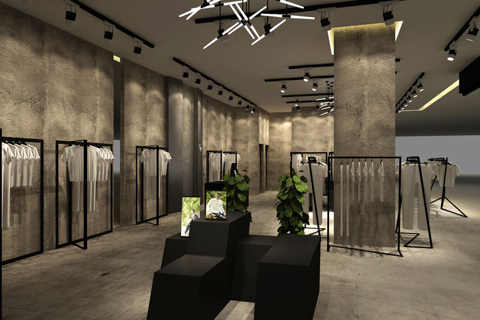 男裝展廳功能區裝修設計案例效果圖