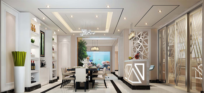 別墅客廳餐廳裝修設計案例效果圖