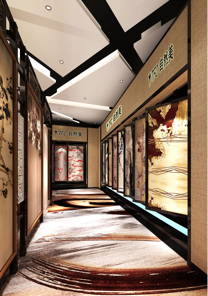 地毯旗艦店展廳過(guò)道裝修設(shè)計(jì)案例效果圖