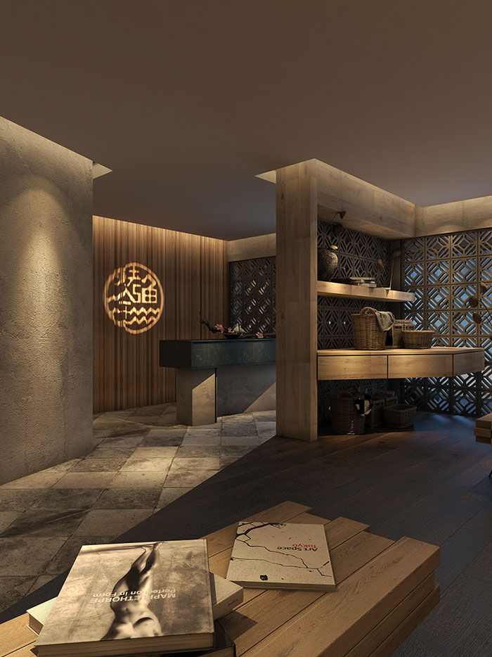 時而驚奇、時而陶醉的烤魚店前臺休息區(qū)域裝修設計方案效果圖