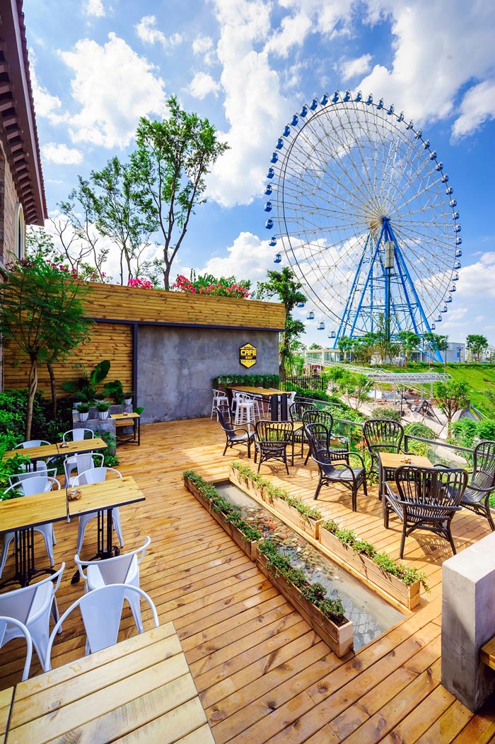 340平方工業風與LOFT風格相結合的餐廳外部設計效果圖