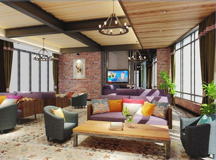 主題概念酒店休閑區裝修設計案例效果圖