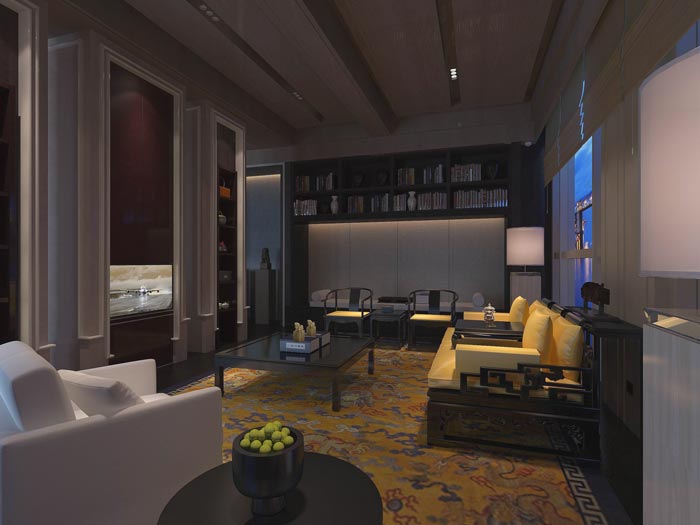 文化傳播精品酒店客廳裝修設計案例效果圖