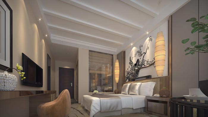 商務型酒店標準客房裝修設計案例效果圖