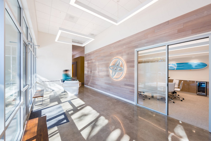 醫藥公司辦公室前臺裝修設計案例效果圖