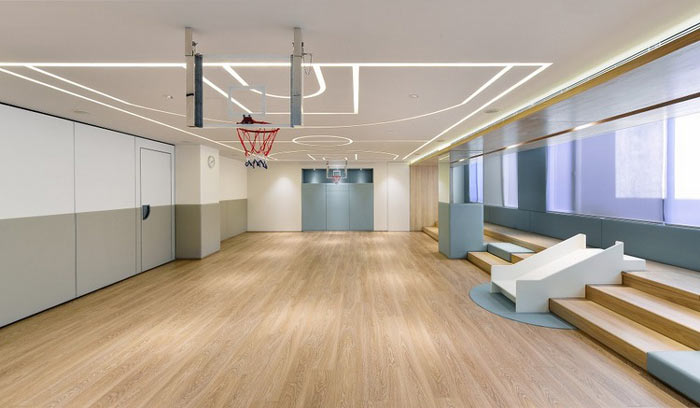 兒童教育培訓(xùn)機(jī)構(gòu)籃球場裝修設(shè)計案例效果圖