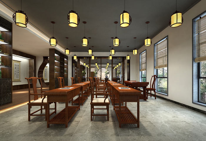 書法培訓機構教室裝修設計案例效果圖