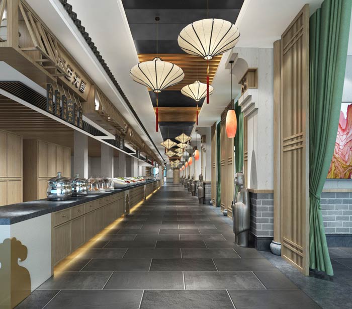 特色中餐廳上菜區裝修設計效果圖