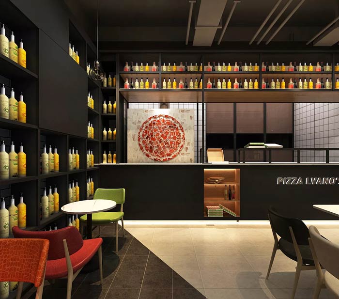 主題西餐廳飲品區裝修設計效果圖