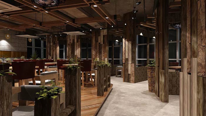 咖啡館獨立空間裝修設(shè)計效果圖