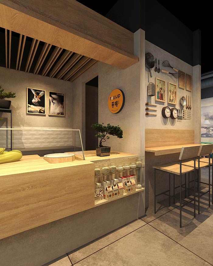 飲品小吃店展柜裝修設(shè)計效果圖