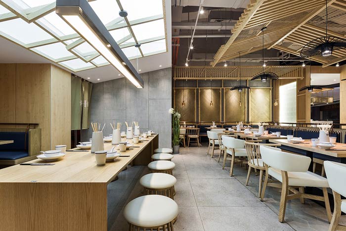 串串香小吃店玻璃吊頂裝修設計效果圖