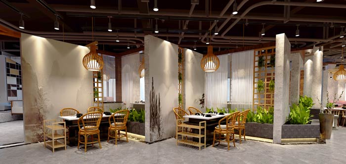 景區私家菜館進門區裝修設計效果圖