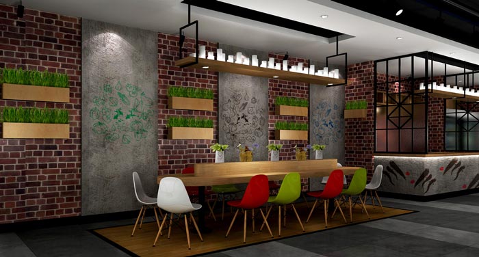 川菜館等待區(qū)裝修設計效果圖