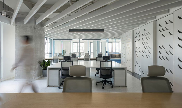 企業總部辦公室辦公過道效果圖