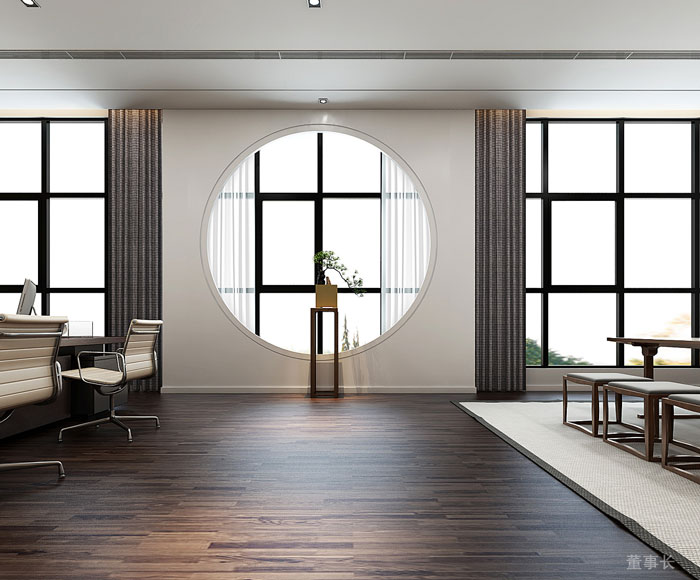 出口型企業董事長辦公室裝修設計效果圖