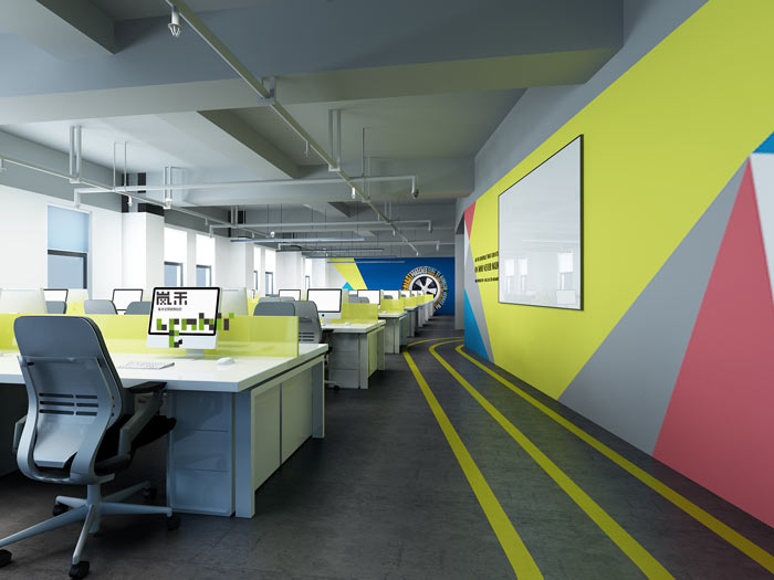 網絡科技公司辦公室19樓辦公區裝修設計效果圖