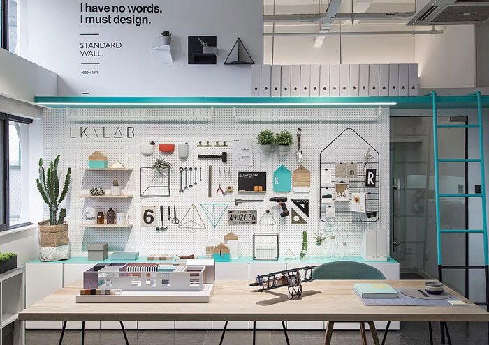 長方形辦公室手工區裝修效果圖