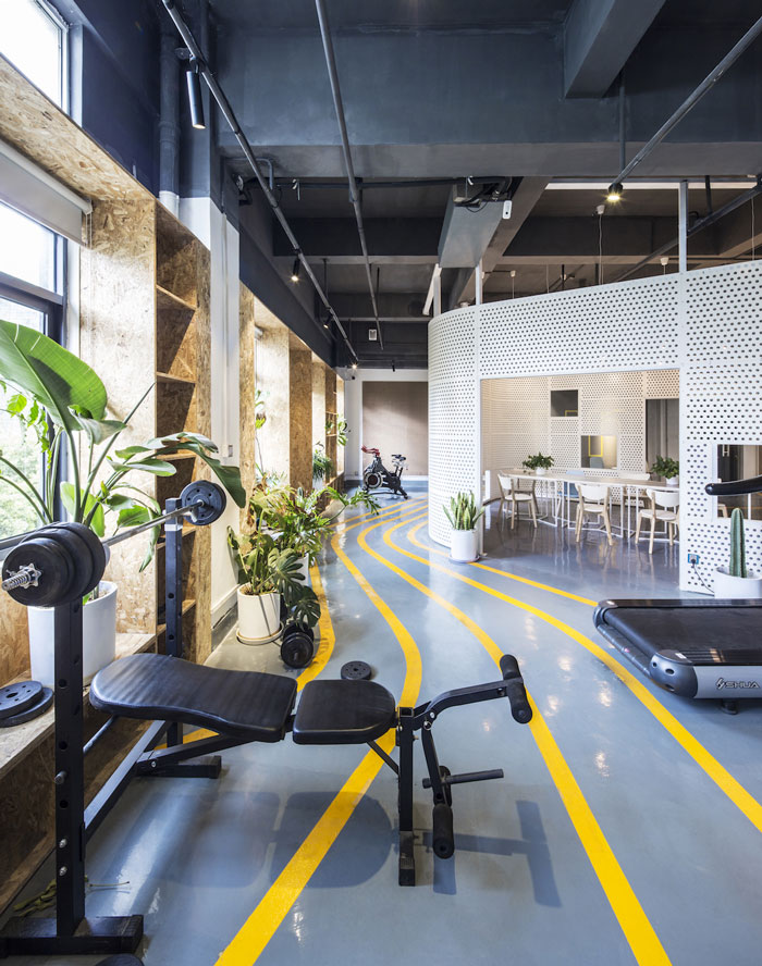 800平方辦公室健身區裝修設計效果圖