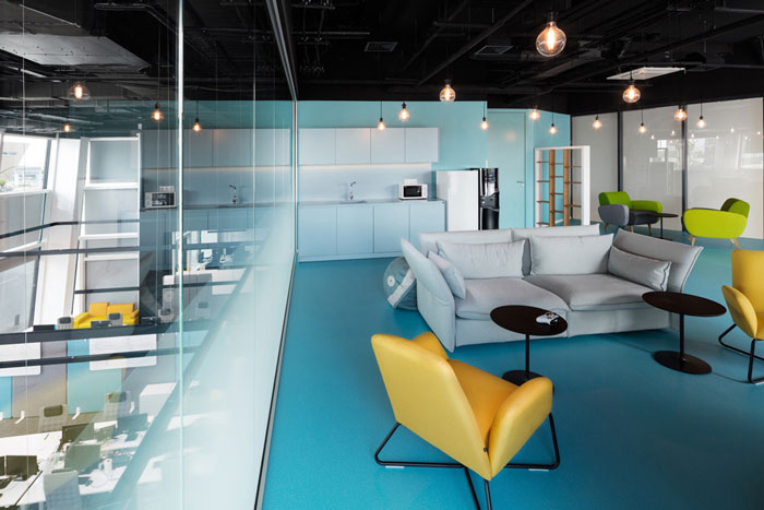 1100平方辦公室二樓休息區裝修設計效果圖