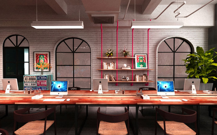 服飾公司辦公室辦公桌裝修設計效果圖