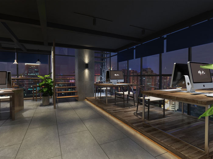 文化公司辦公室辦公區裝修設計效果圖