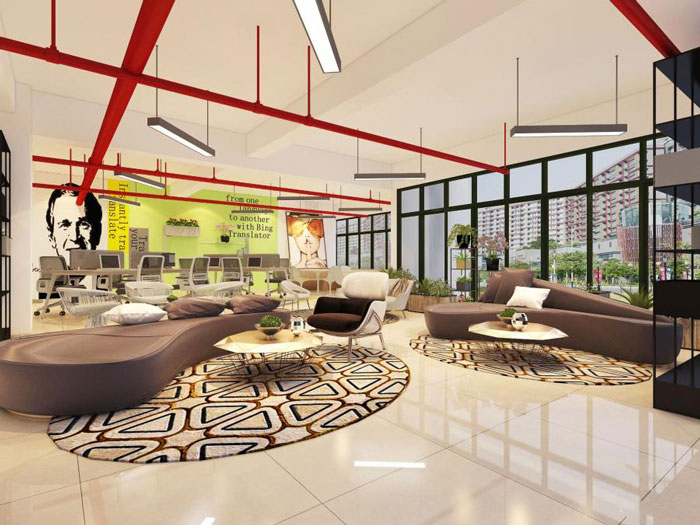 環保材料公司辦公室接待區裝修設計效果圖