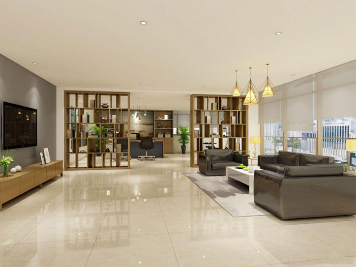 環保材料公司總經理辦公室裝修設計效果圖