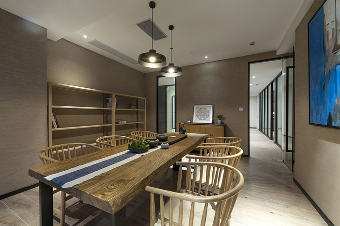 新中式辦公室茶室裝修設計效果圖