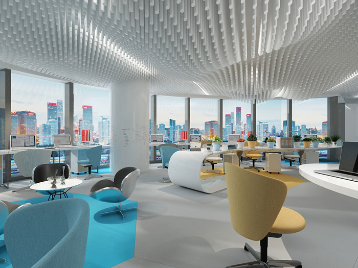 集團辦公室辦公區(qū)裝修設計效果圖