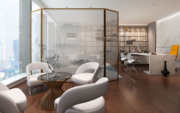 集團總經(jīng)理辦公室裝修設計效果圖