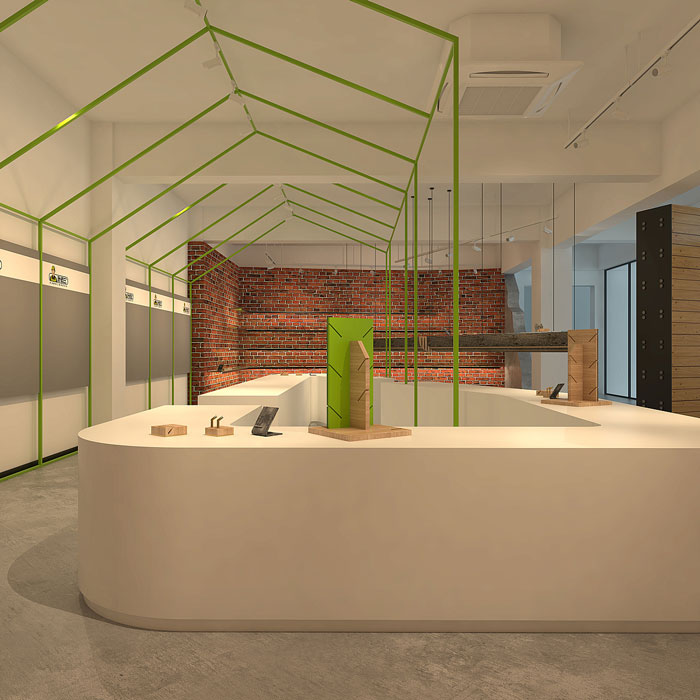 舊辦公室樣品區改造裝修設計效果圖