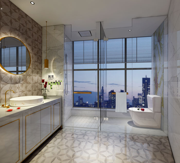愛情酒店客房洗手間裝修設計效果圖