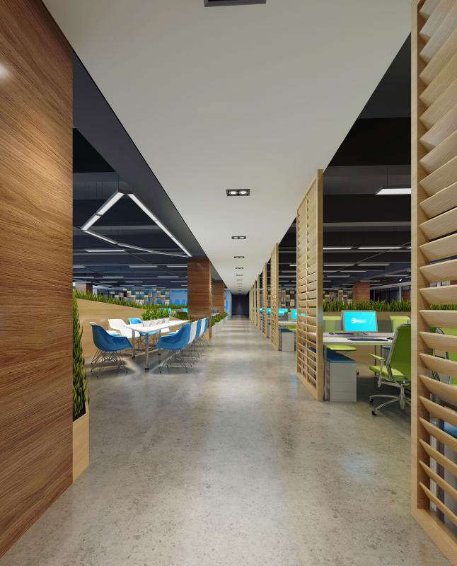 杭州良渚辦公室辦公過道裝修設計效果圖