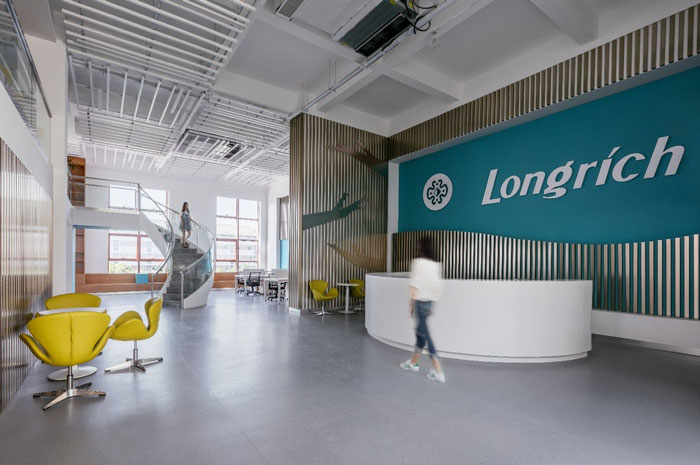 生物公司辦公室前臺接待裝修設(shè)計(jì)效果圖