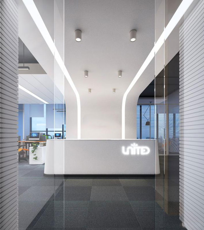 現(xiàn)代風(fēng)格辦公室前臺(tái)裝修設(shè)計(jì)效果圖