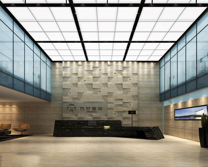 企業寫字樓辦公室大廳裝修設計效果圖